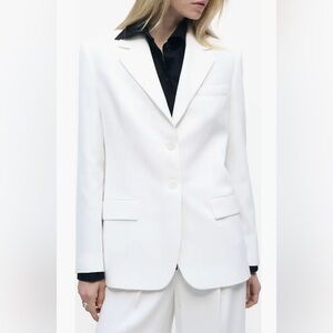 Mango Classic White Blazer